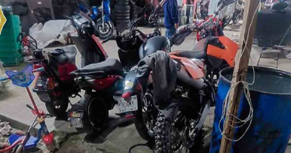 Aseguran 8 Motocicletas en cateo en tlalpan; Una Tenía Reporte de Robo