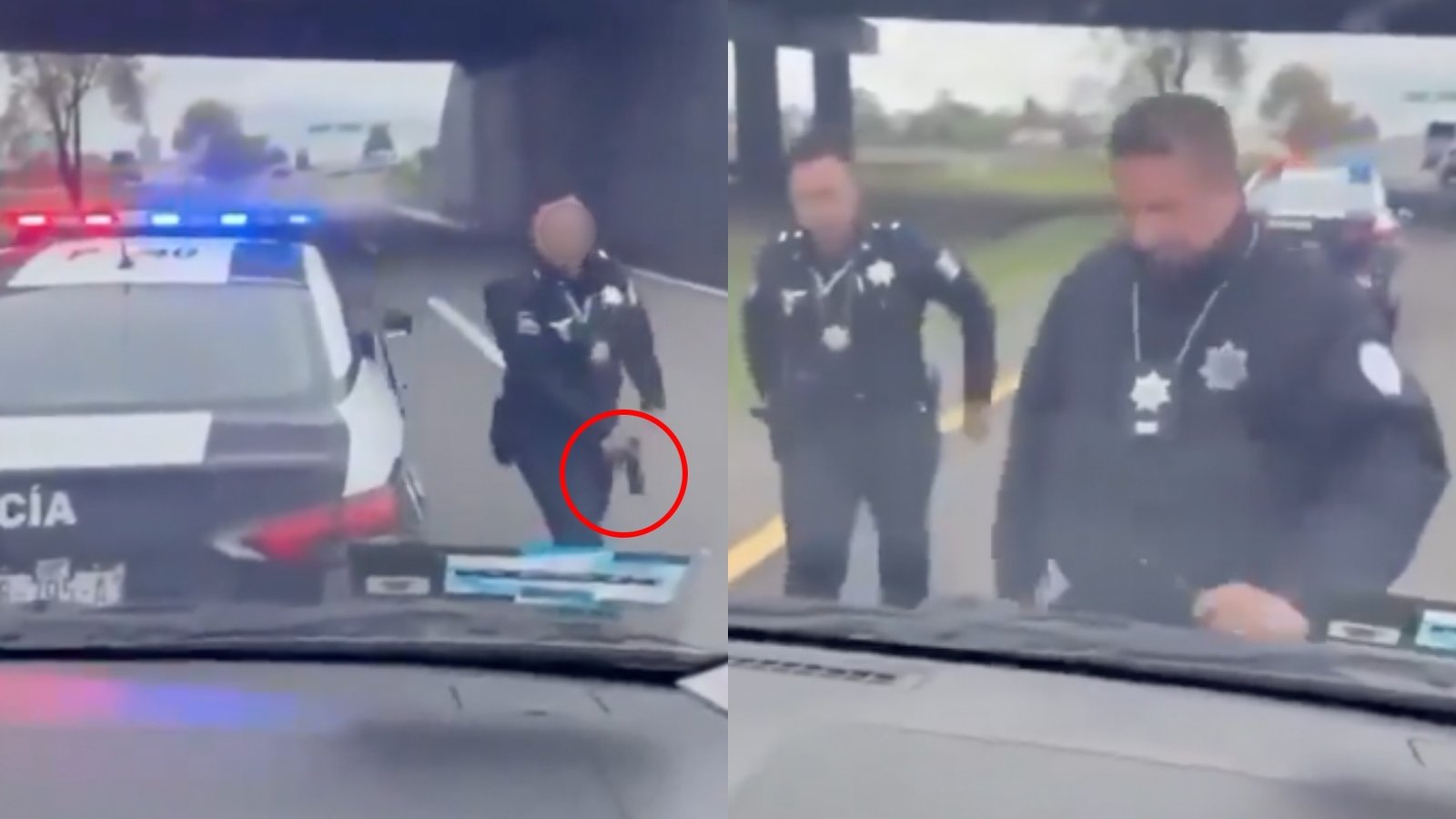 Policías Municipales Sacan un Arma para Supuestamente Infraccionar a un Conductor en Puebla