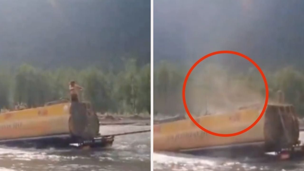 Hombre sufre accidente letal tras ser golpeado por un cable mientras remolcaba un camión cisterna | IMAGENES FUERTES